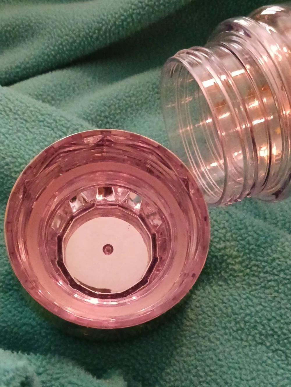 Pier 1 Gold Faceted Dronk Bottle with Star Glitter